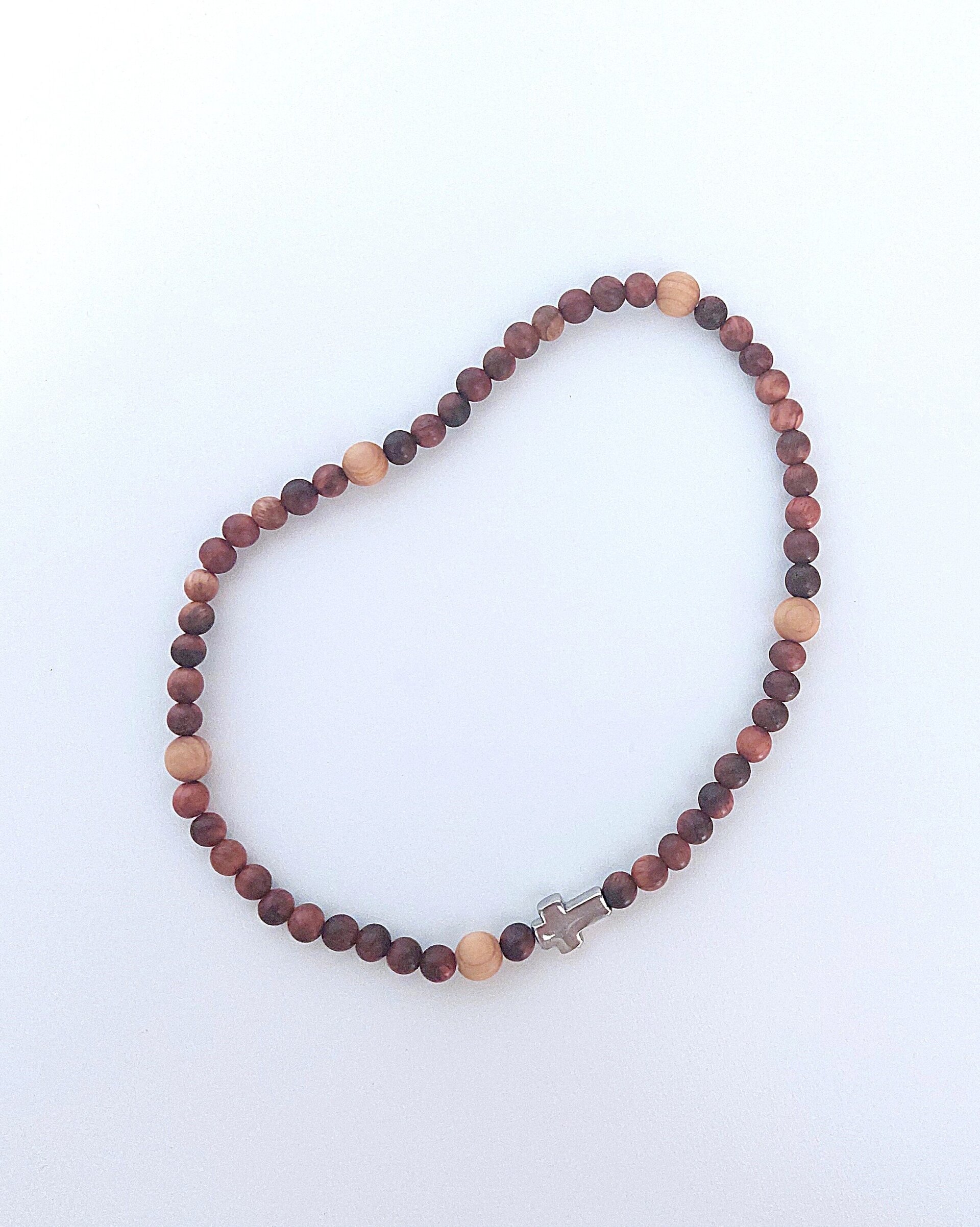 Pack Virgen Blanca - pulsera rosario madera - 4