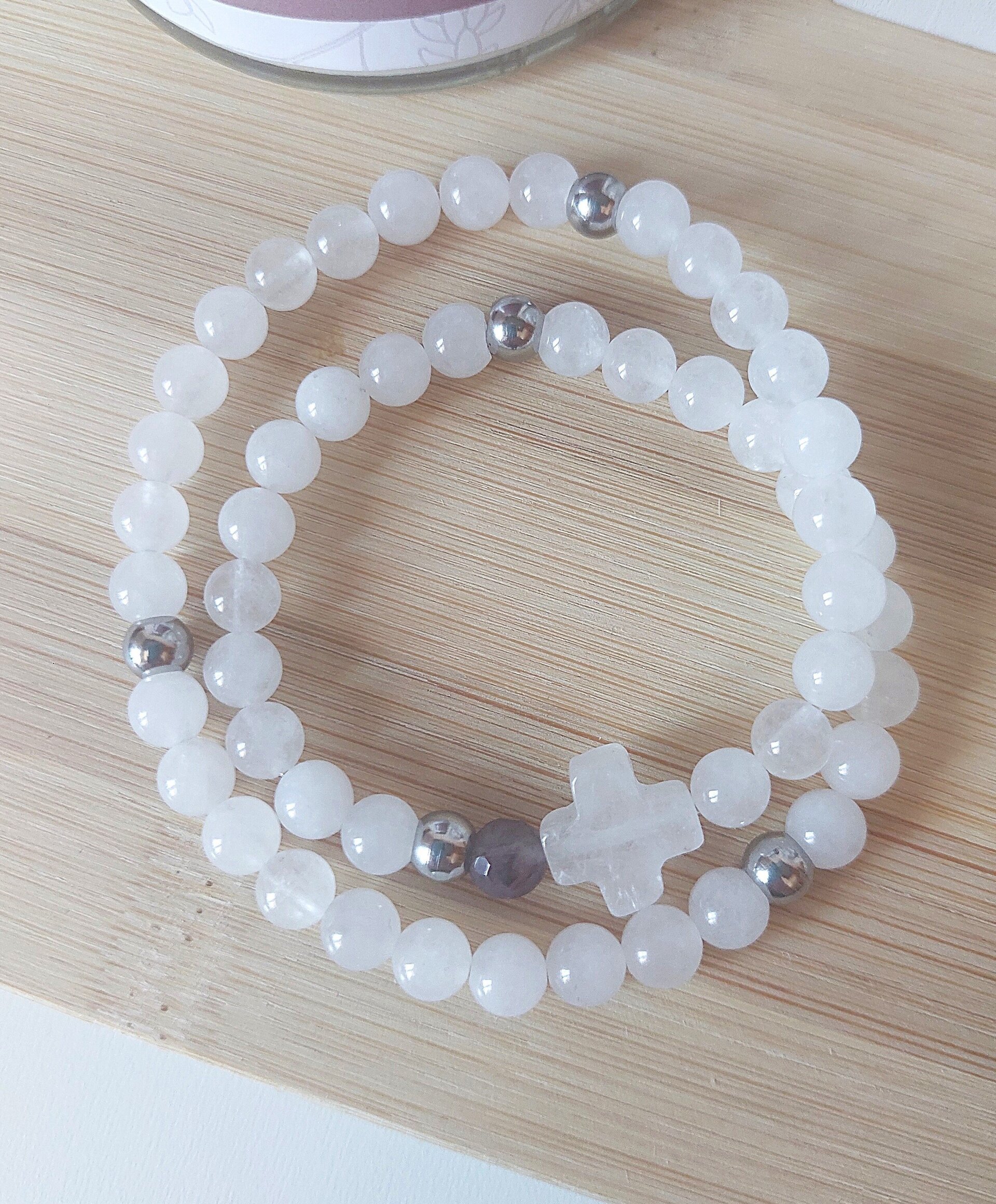 Pack Virgen Blanca - pulsera rosario - 6